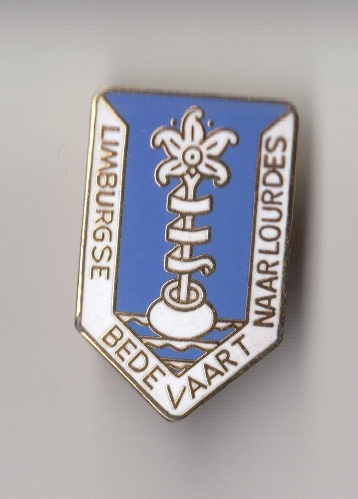 Limburgse Lourdes Bedevaart broche, Gebruikt, Niet vindbaar, Niet vindbaar, Speldje of Pin