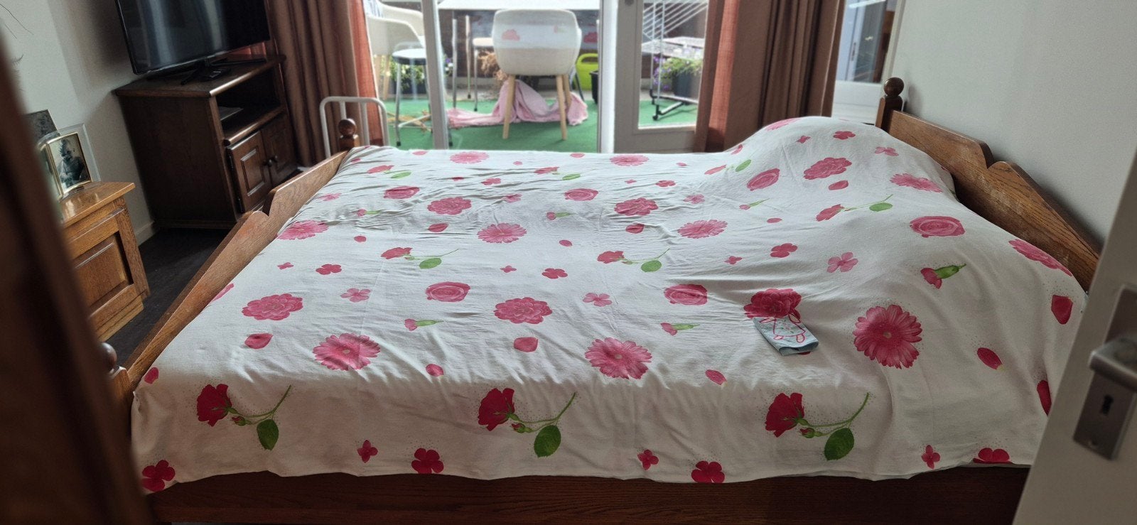 Complete slaapkamer set van massief eikenhout, Gebruikt, Bruin, Klassiek, Tweepersoons