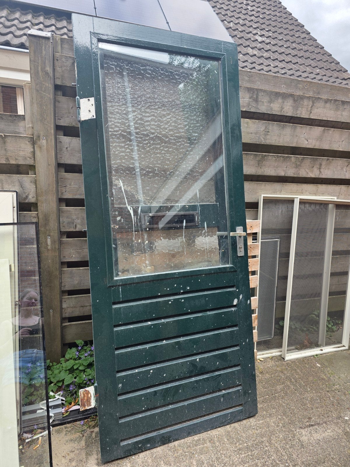 1 hardhouten voordeur, Ophalen, Gebruikt, 80 tot 100 cm, Buitendeur