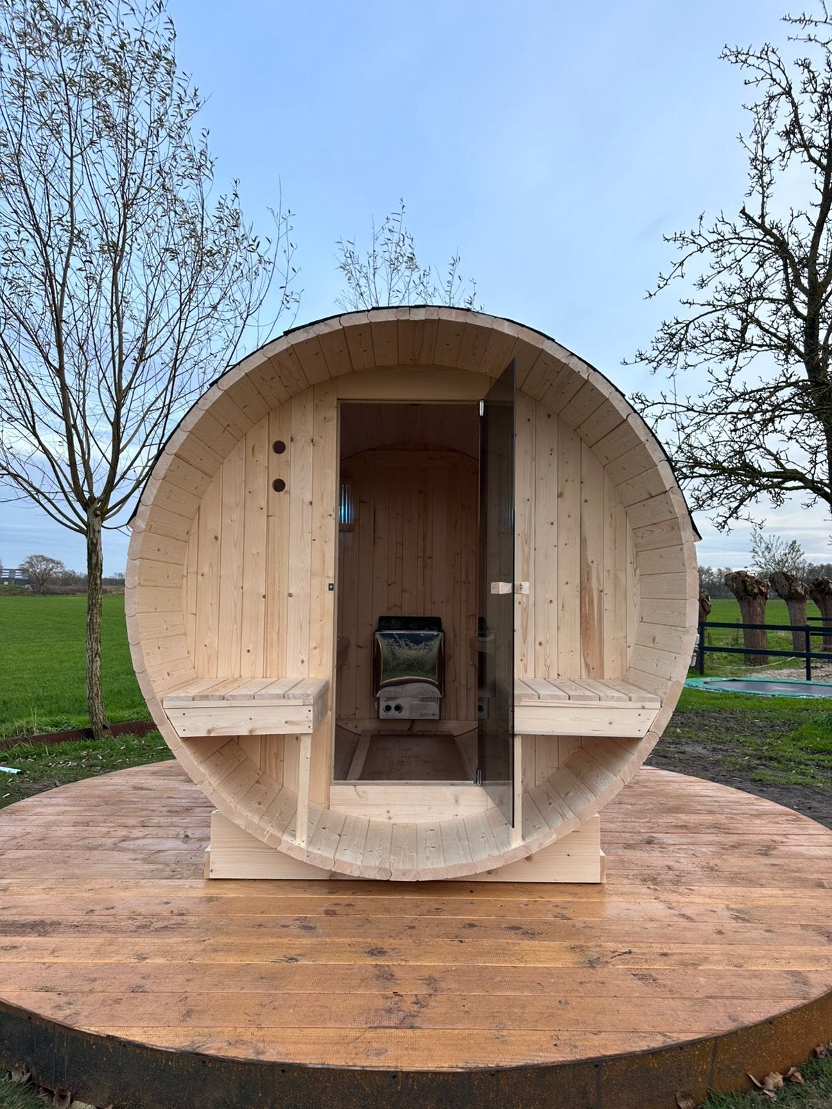 COMPLETE BARREL SAUNA | 4 PERSOONS | DIRECT LEVERBAAR, Sport en Fitness, Sauna, Info@inner-stillness.nl, Fins of Traditioneel