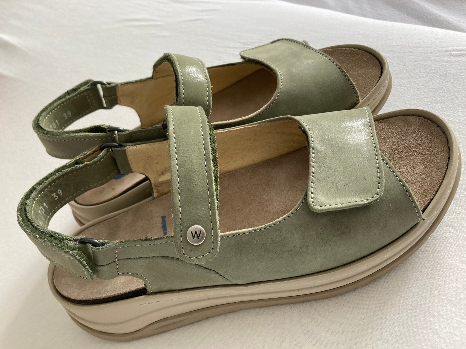 Wolky Adura Fantastic Leather 39, Zo goed als nieuw, Groen, Sandalen of Muiltjes, Ophalen of Verzenden