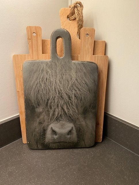Snijplank/serveerplank schotse hooglander, Hout, Snij-/serveerplank, Nieuw, Ophalen of Verzenden