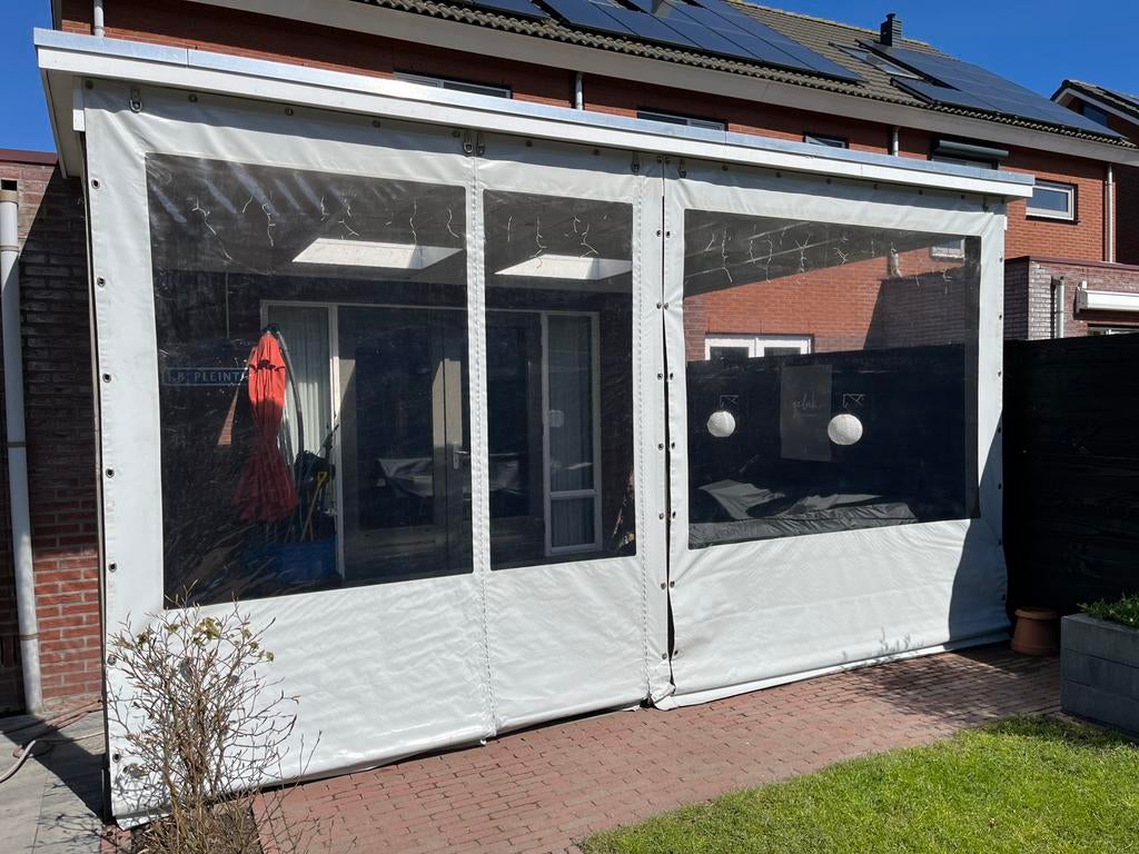 🌿 Te koop: Hoogwaardig verandadoek/verandazeil –2 stuks) 🌿, Ophalen, Gebruikt, Overige typen, 150 tot 300 cm