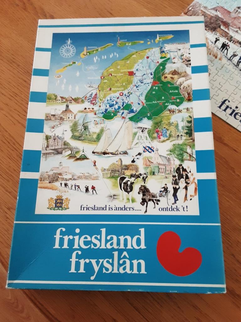 Friesland Puzzel - Ontdek 't! (Vintage), Ophalen of Verzenden, 500 t/m 1500 stukjes, Gebruikt, Legpuzzel