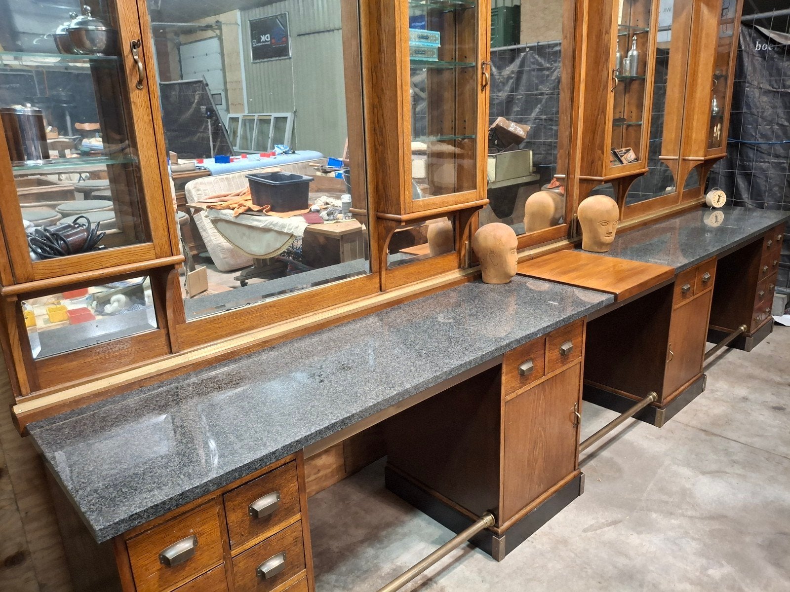 Antieke barbershop kapperszaak kappersmeubel, Antiek en Kunst, Antiek | Meubels | Kasten, Ophalen