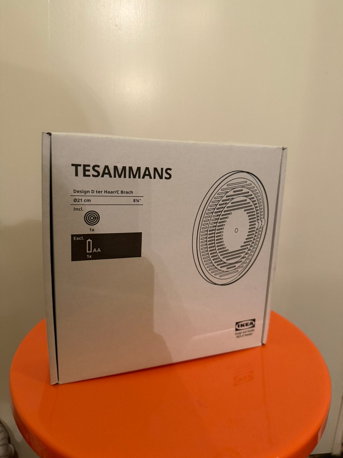 IKEA Tesammans Wandklok - Nieuw in doos, Ophalen of Verzenden, Nieuw, Analoog, Wandklok