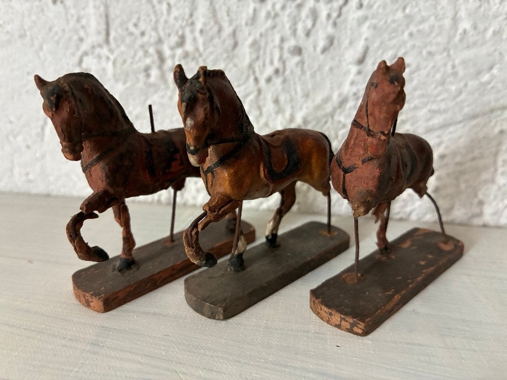 Vintage antiek Elastolin paard paarden - beschadigd, Antiek en Kunst, Antiek | Speelgoed, Ophalen of Verzenden