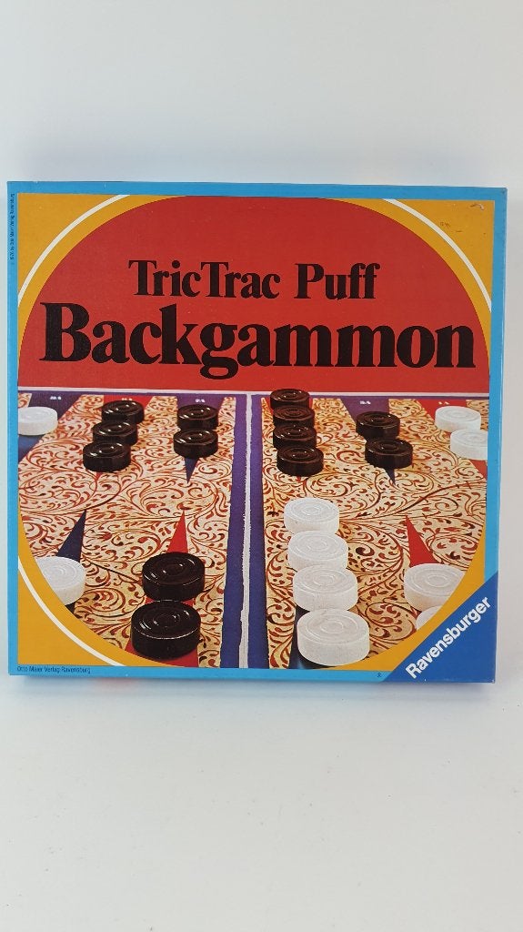 Backgammon, Tric Trac Puff, vintage Ravensburger 1976. 8C4, Tweedehands verkoop, Tweedehands verkoop, Gebruikt, Ophalen of Verzenden