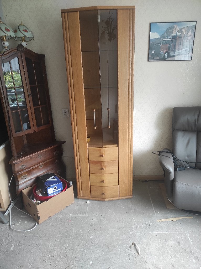 leuke semi vitrinekast met laden op opberg ruimte, Ophalen, Gebruikt, 200 cm of meer, Met lade(s)