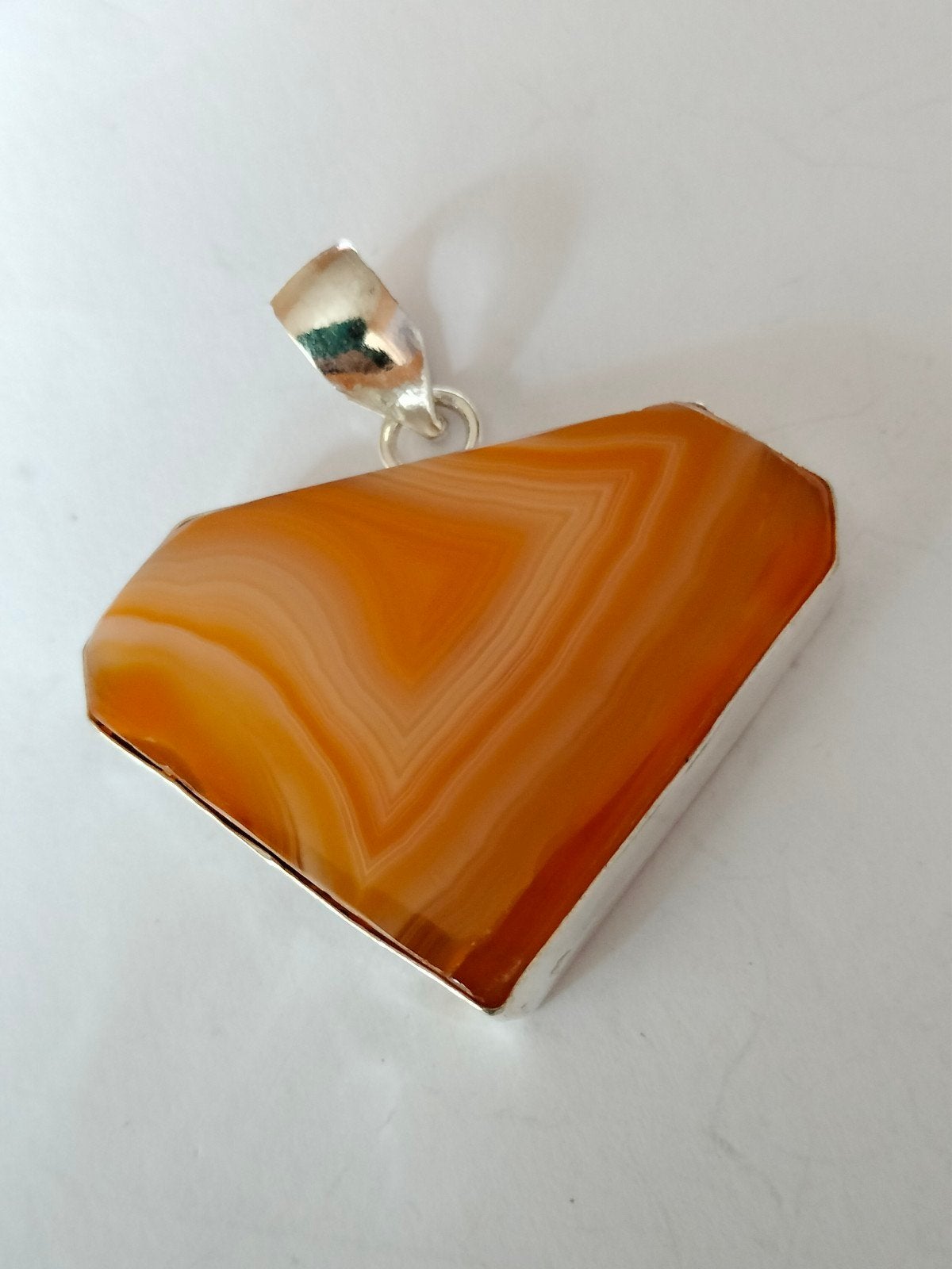 zilveren hanger met agaat, Overige voorstellingen, Nieuw, Oranje, Ophalen of Verzenden