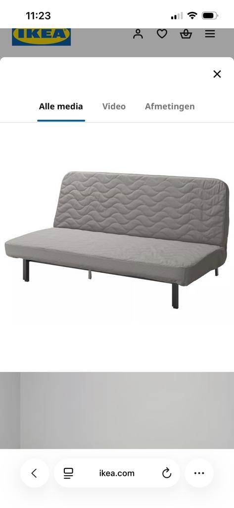 IKEA slaapbank - grijs, 2-persoons, Huis en Inrichting, Ophalen, Tweepersoons, 140 cm, Zo goed als nieuw