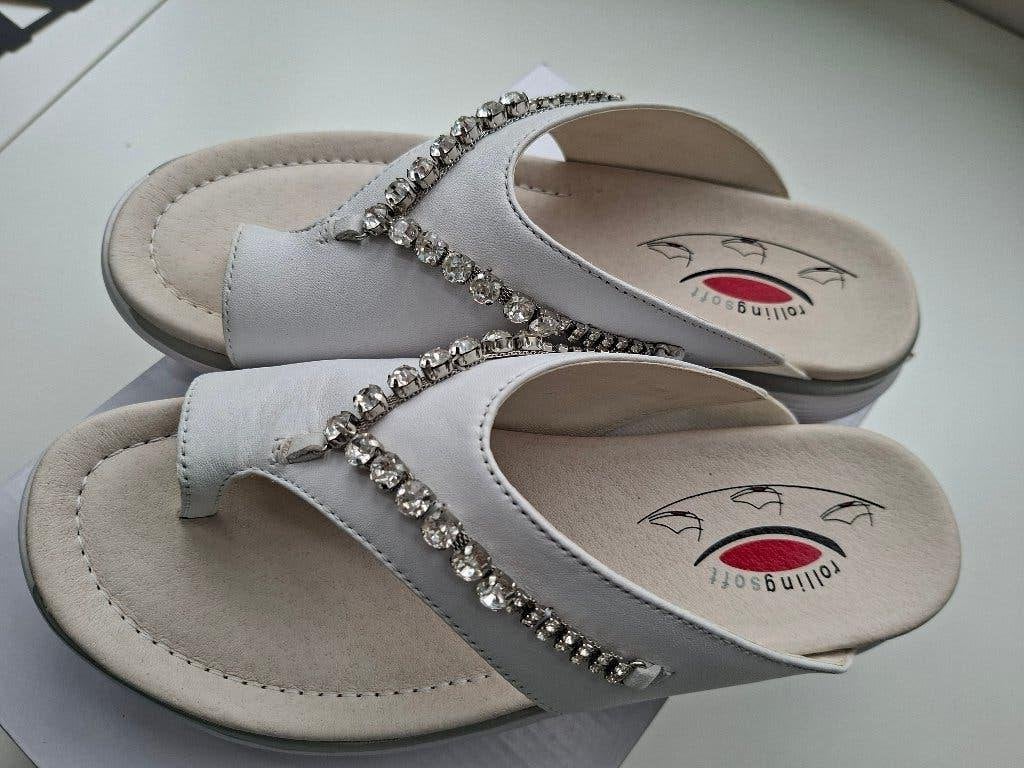 Gabor Rollinsoft teenslipper wit NIEUW maat 41( 7.5), Slippers, Verzenden, Wit, Gabor