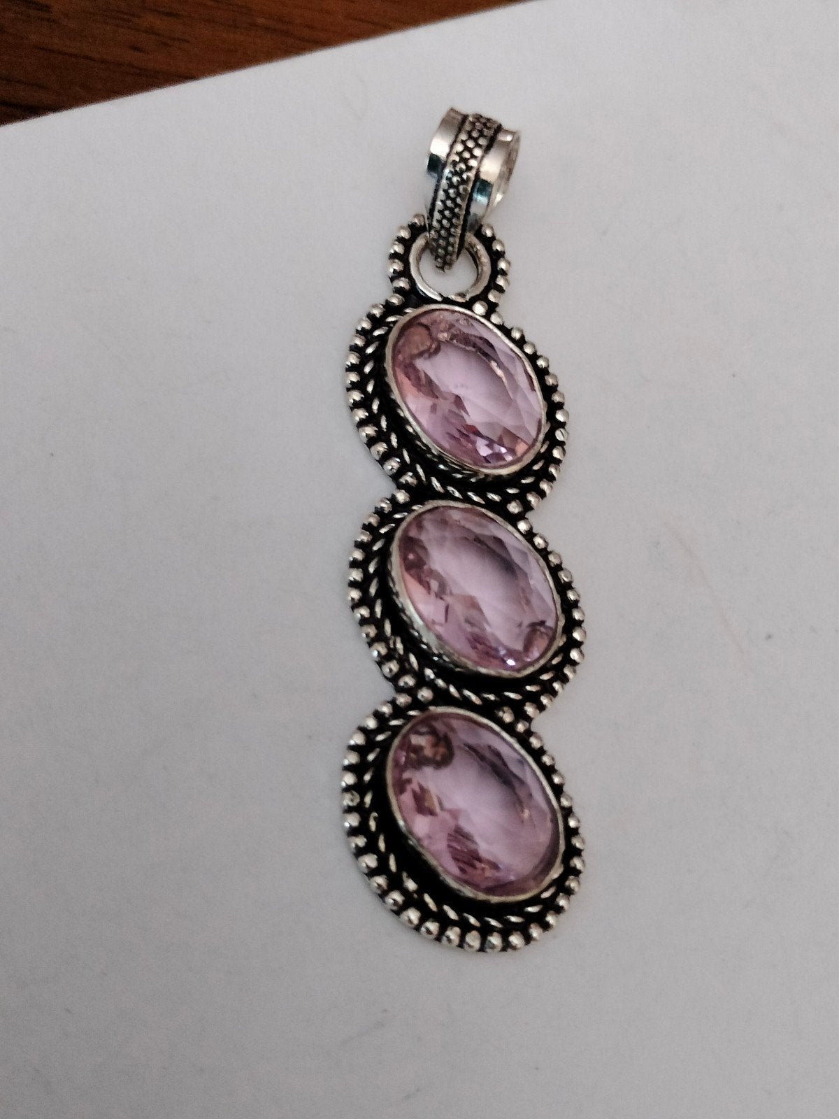 Zilveren hanger met roze topaas, Overige voorstellingen, Verzenden, Nieuw, Roze