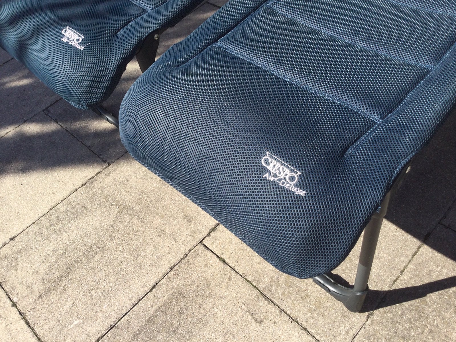 Crespo Air Deluxe voetenbank blauw 2stuks, Ophalen, Gebruikt, Campingstoel