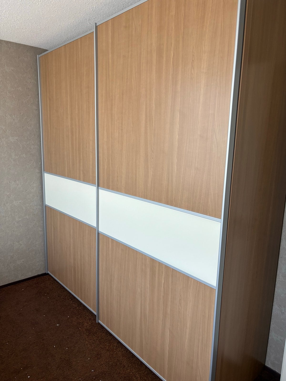 Ruime (kleding)kast met schuifdeuren en lades, Ophalen, Gebruikt, 200 cm of meer, Overige houtsoorten