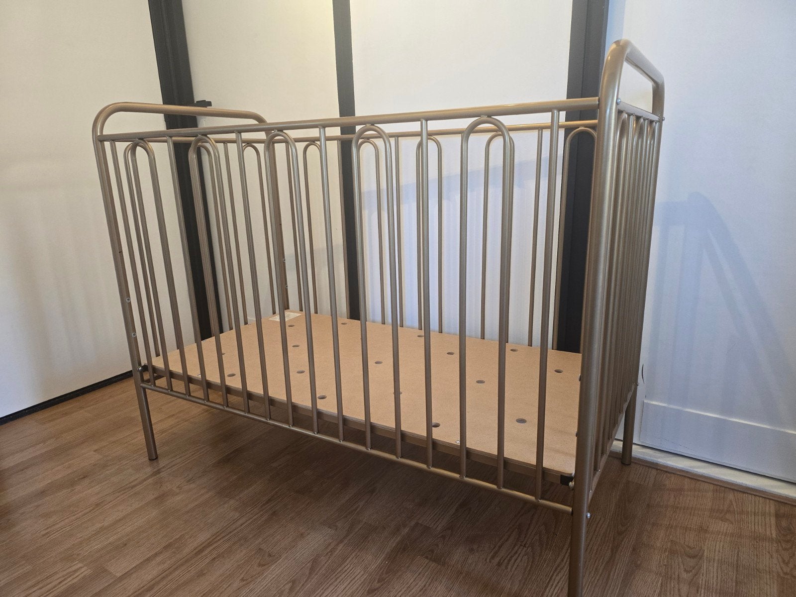 Brons metalen babybedje Polini Kids Vintage 110, Ophalen, Verstelbaar, 190 cm of minder, Zo goed als nieuw