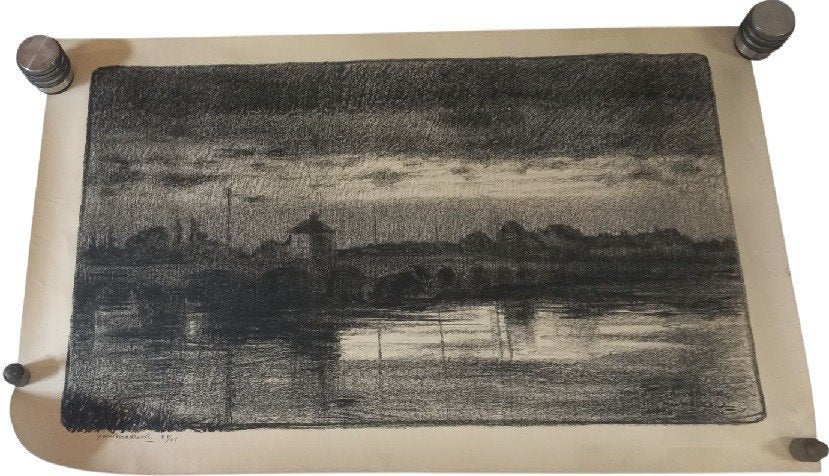 grote litho 21/25 Jan Maillard, Ophalen of Verzenden, Lithografie