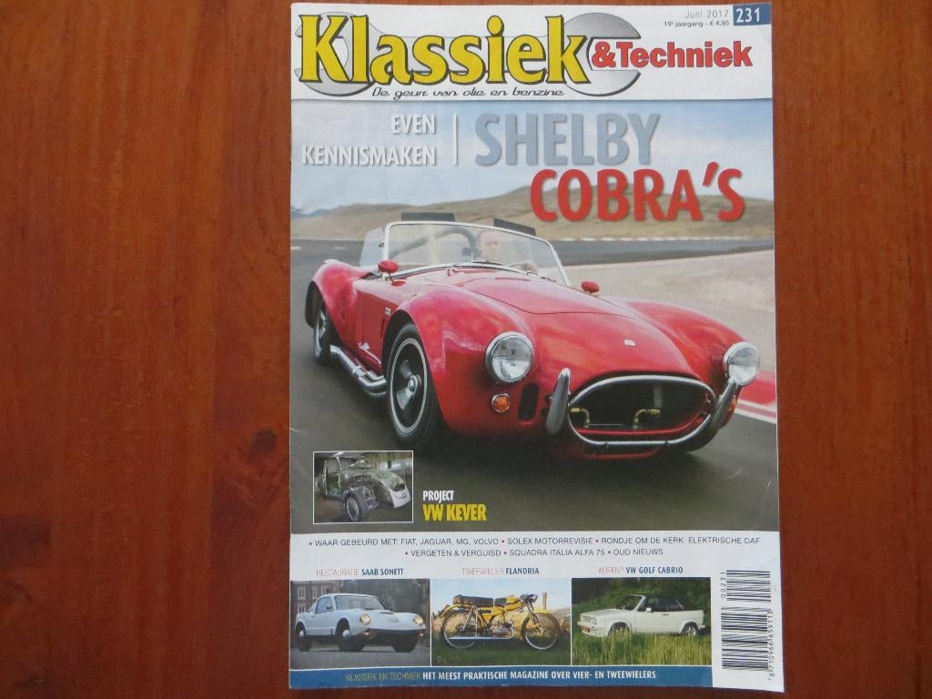 Klassiek & Techniek 231 Shelby Cobra, Saab Sonett V4 (1968), Ophalen of Verzenden, Nieuw, Volkswagen