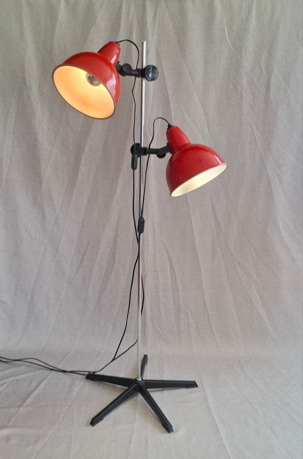 Vintage Rode Retro Vloerlamp, Huis en Inrichting, Lampen | Vloerlampen, Ophalen, Glas, Minder dan 100 cm