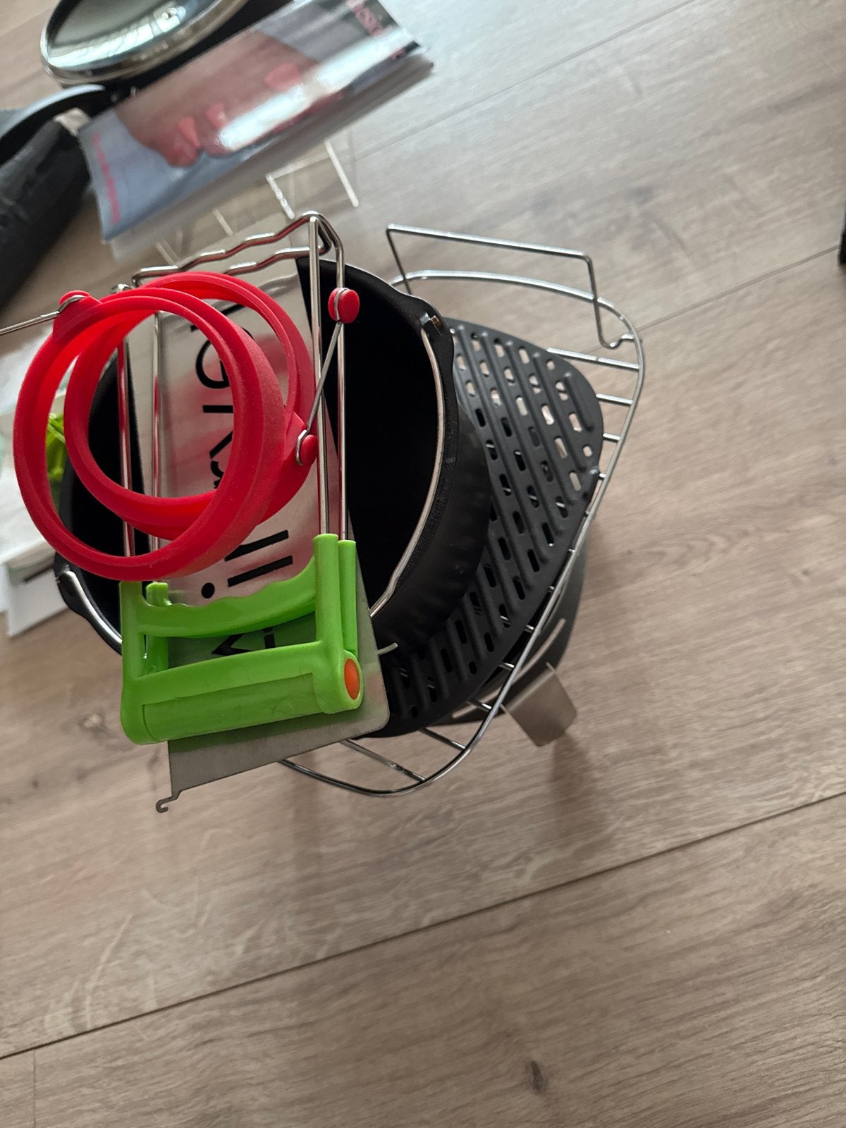 Airfryer accessoires set - Bakvorm, rek, siliconen mat, Ophalen, Gebruikt