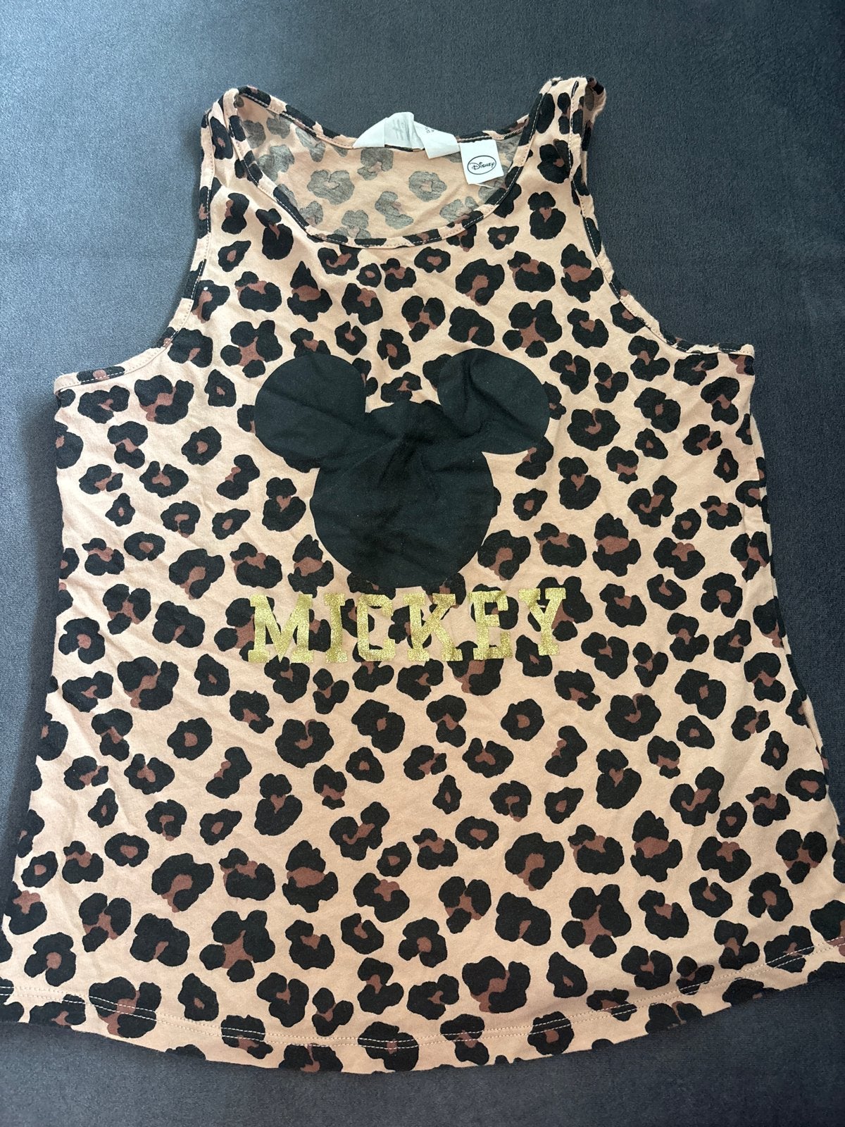 H&M Mickey Mouse Leopard Print Top Maat 146-152 (valt klein), Ophalen, Gebruikt, Meisje, Shirt of Longsleeve