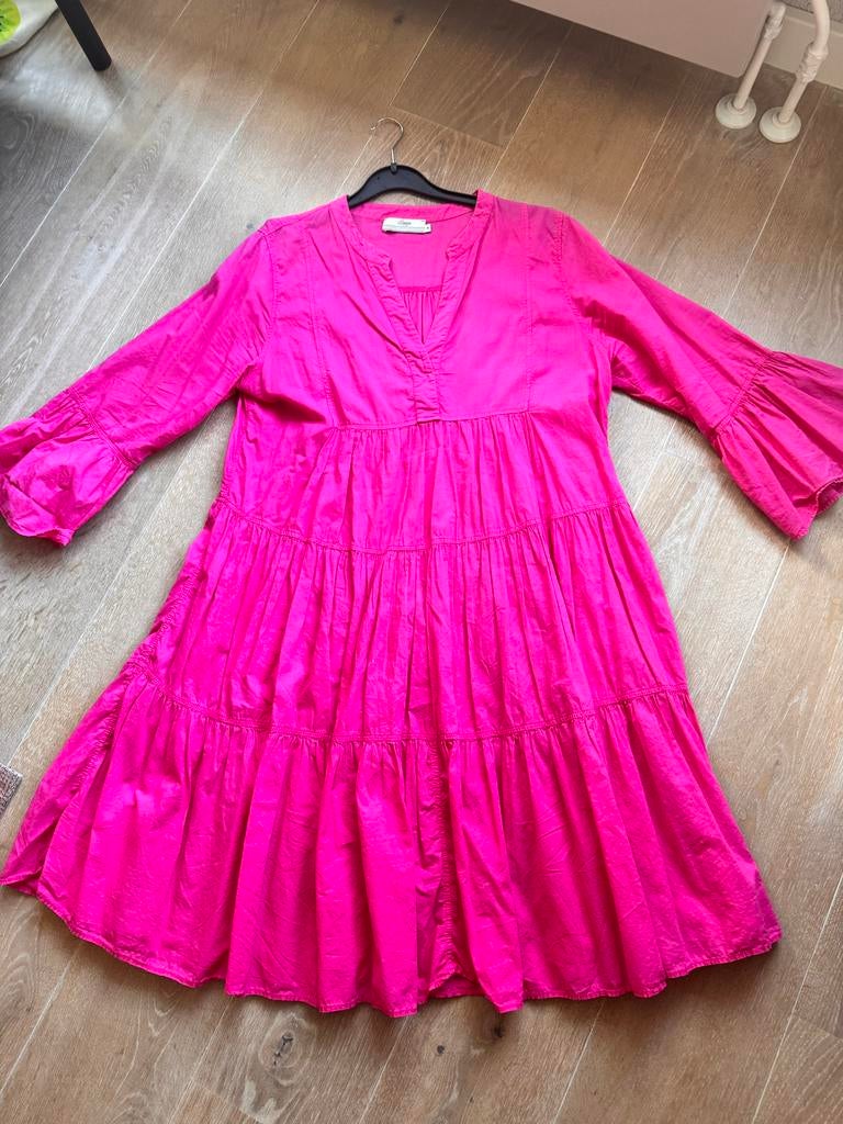 Devotion Twins Ella jurk fuchsia maat M, Kleding | Dames, Jurken, Zo goed als nieuw, Maat 38/40 (M), Roze, Boven de knie, Ophalen of Verzenden
