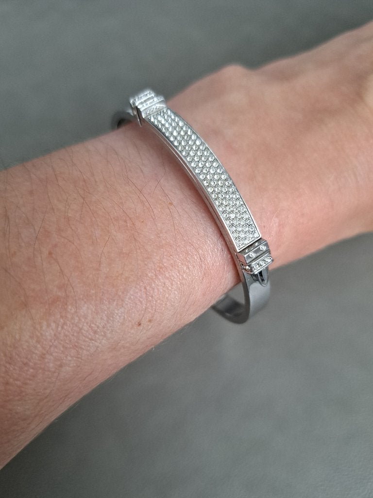Swarovski armband bangle, Sieraden, Tassen en Uiterlijk, Armbanden, Met kristal, Gebruikt, Staal, Verzenden
