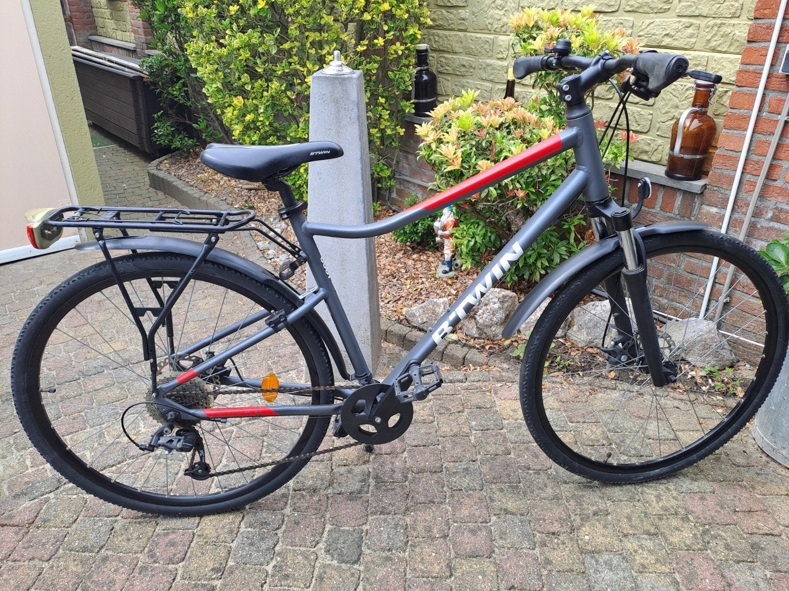 Unisex fiets met versnellingen en schijfremmen., Ophalen, Minder dan 10 versnellingen, Overige merken