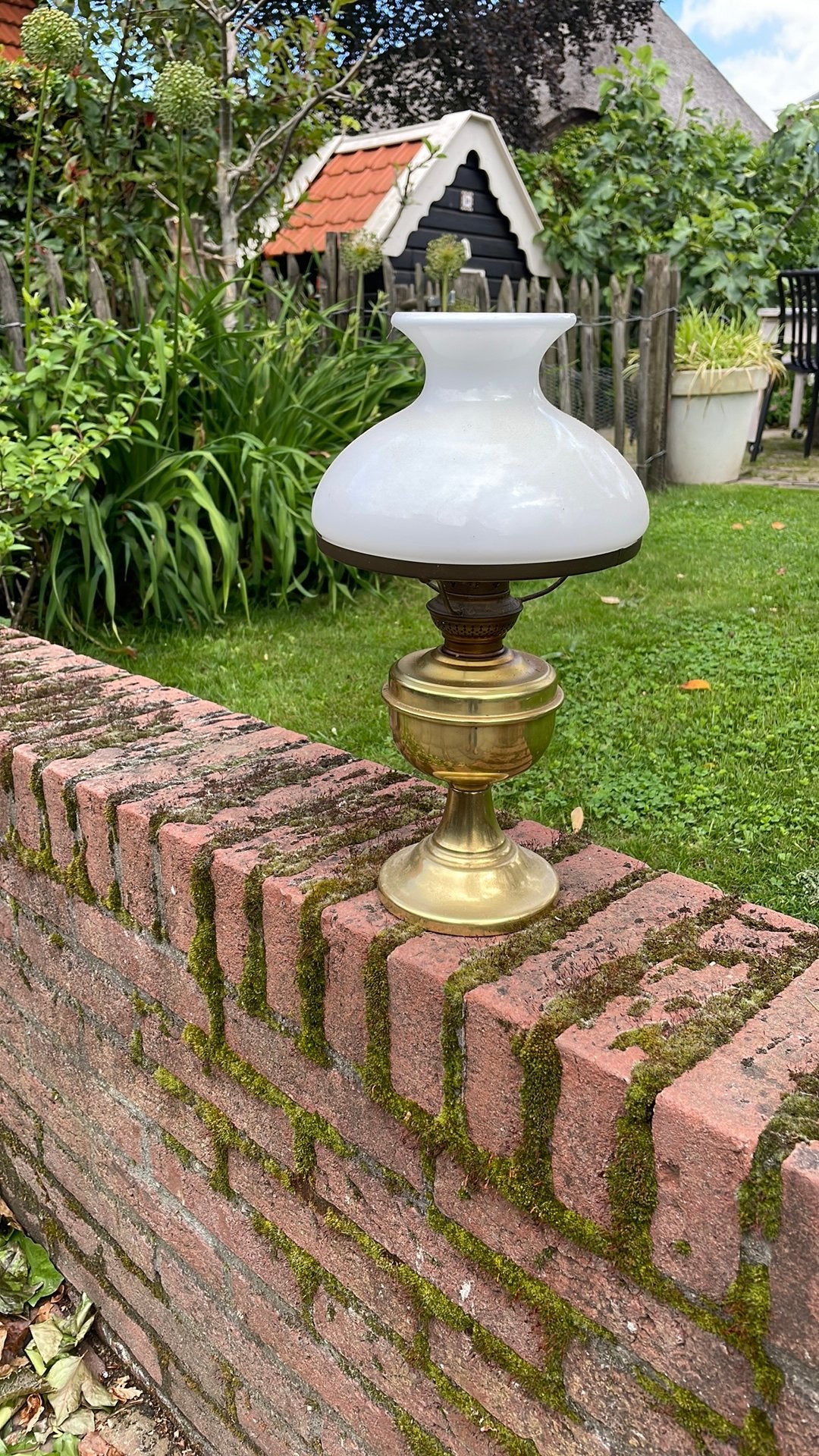 Oude olielsmp, Gebruikt, Staande lamp, Ophalen of Verzenden, Netvoeding