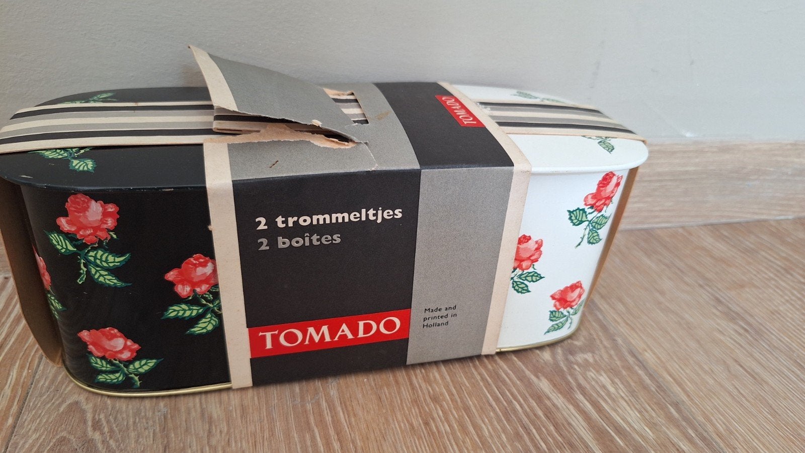 Tomado blikken trommeltjes roosjes vintage, Ophalen of Verzenden, Zo goed als nieuw, Overige, Overige merken