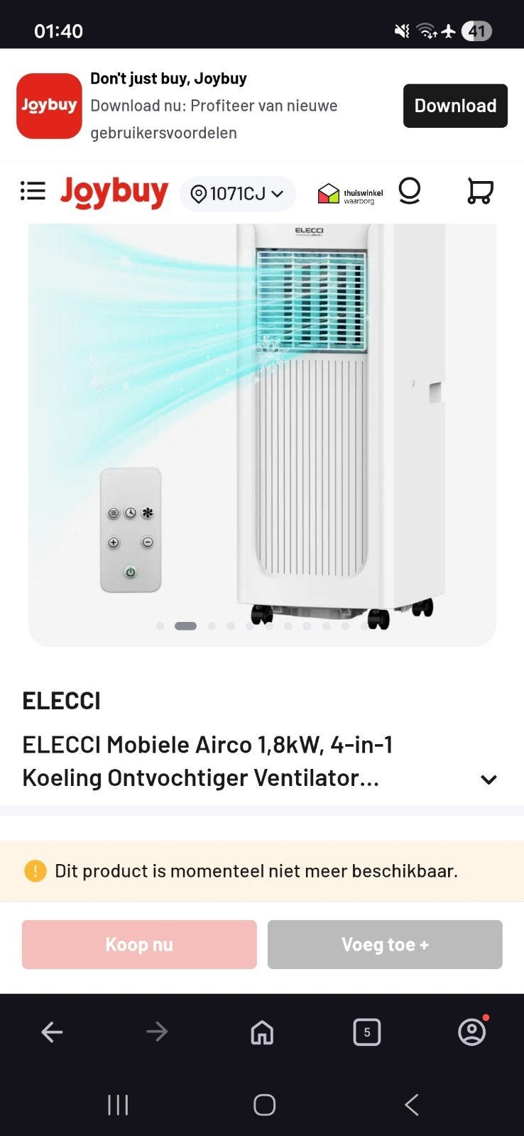 Nieuwe Elecci Mobiele Airco 6000 BTU, Ophalen of Verzenden