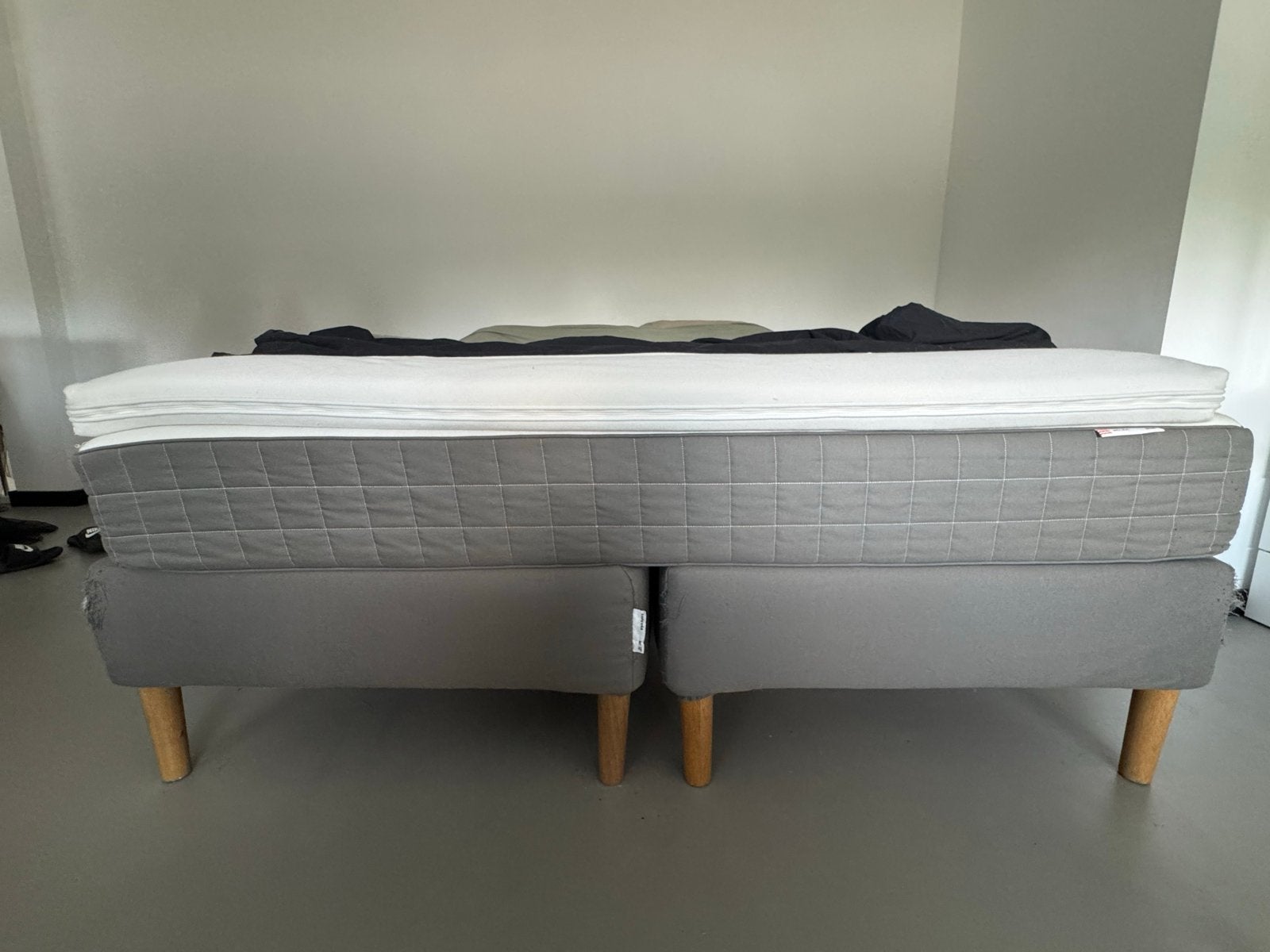 IKEA Boxspring 180x200 cm met HÖVÅG matras en topper, Ophalen, Gebruikt, Tweepersoons, 180 cm