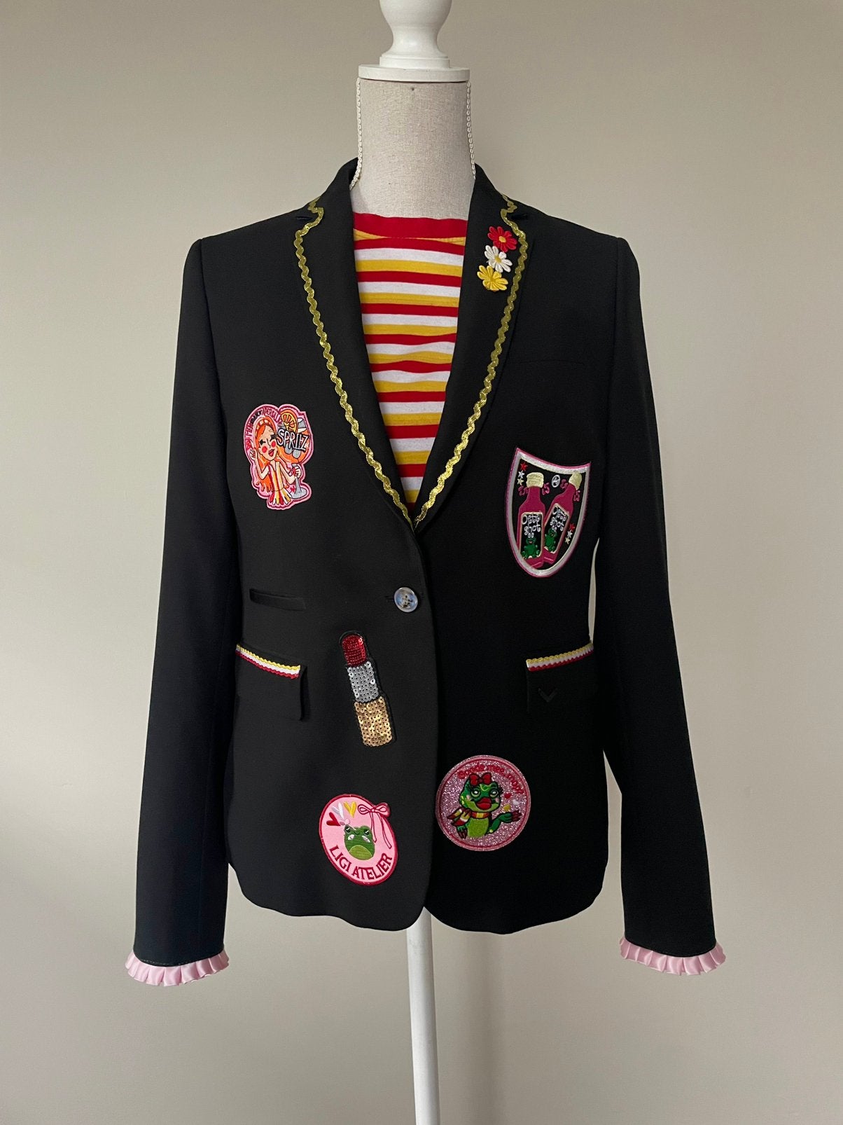 Oeteldonk jasje dames maat 36/38 zwart, Carnaval, Ophalen of Verzenden, Zo goed als nieuw, Kleding
