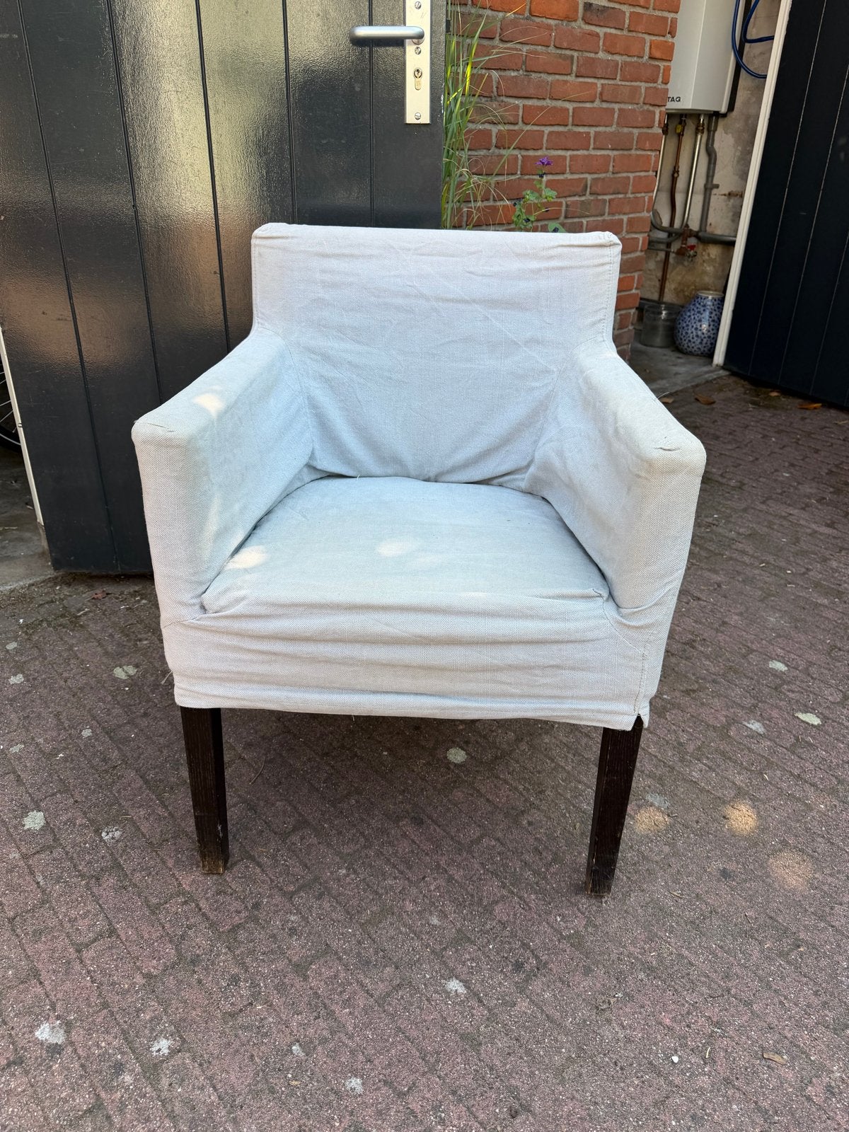 4 comfortabele stoelen met wasbare hoezen, Huis en Inrichting, Stoelen, Ophalen, Gebruikt, Overige kleuren, Vier