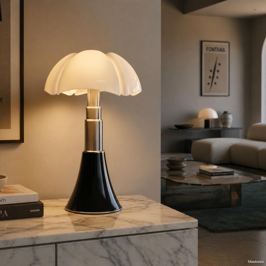 Martinelli Luce Pipistrello lamp, Gae Aulenti. Diam. 55 cm, Ophalen, Gebruikt, Martinelli Luce, 50 tot 75 cm