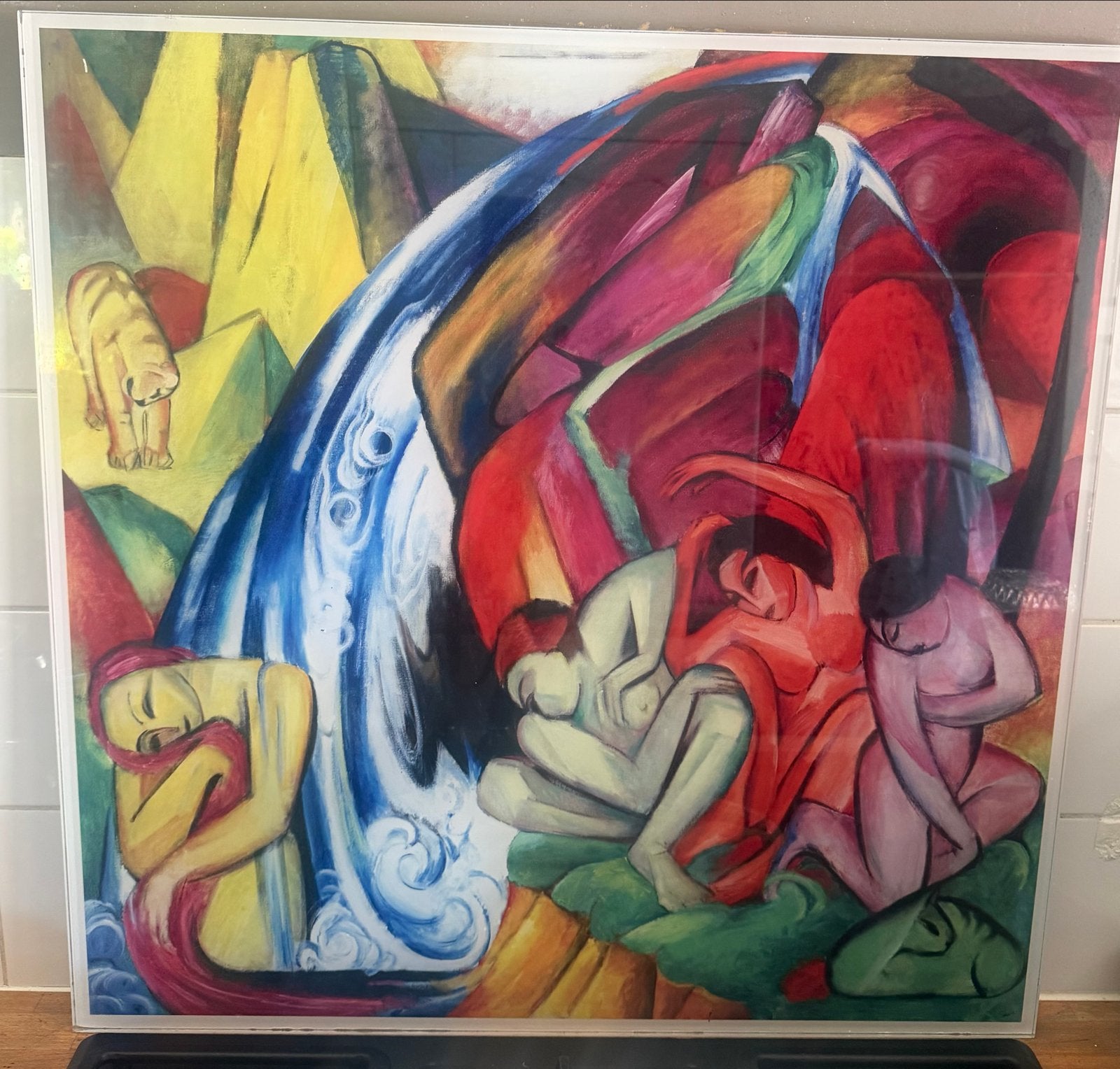 Grote ingelijste kunstprint - Expressieve figuren, Ophalen of Verzenden