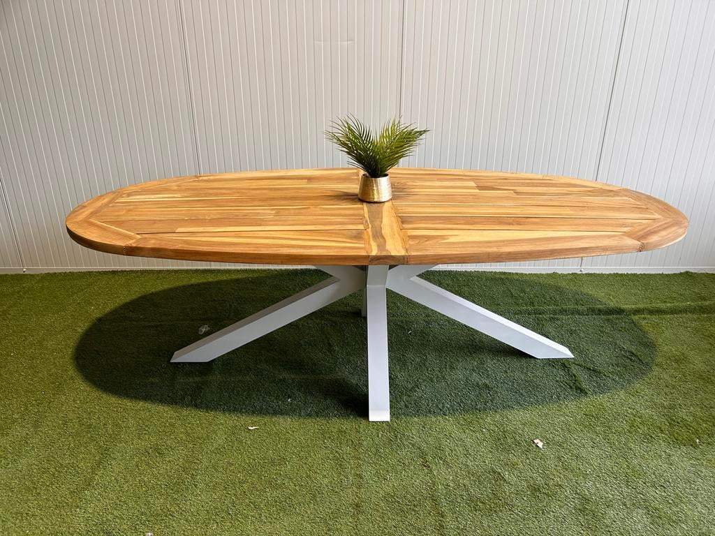 Lifestyle Bradford tuintafel 220x120cm - Aluminium & Teakhou, Tuin en Terras, ., Teakhout, Nieuw, Ophalen of Verzenden