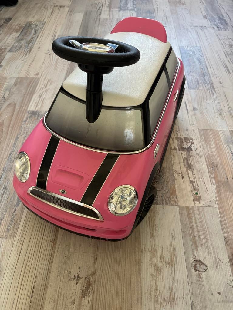 Roze Mini Cooper S loopauto voor kinderen, Ophalen, Zo goed als nieuw