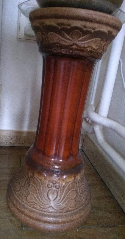 Pilaartje keramiek H 40cm Diameter 18-20cm. Met mooi relief, Ophalen of Verzenden