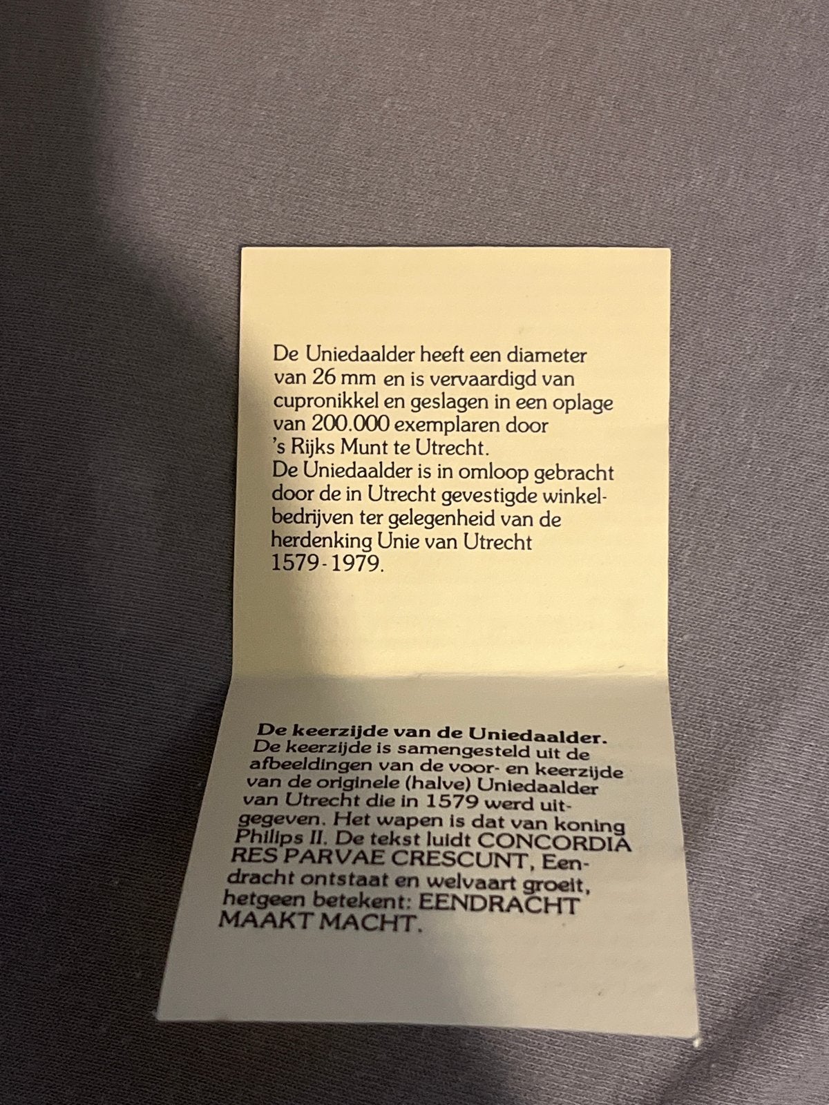 1979 Uniedaalder - Herdenking Unie van Utrecht 1579-1979, Postzegels en Munten, Munten | Nederland, Ophalen, Koningin Juliana
