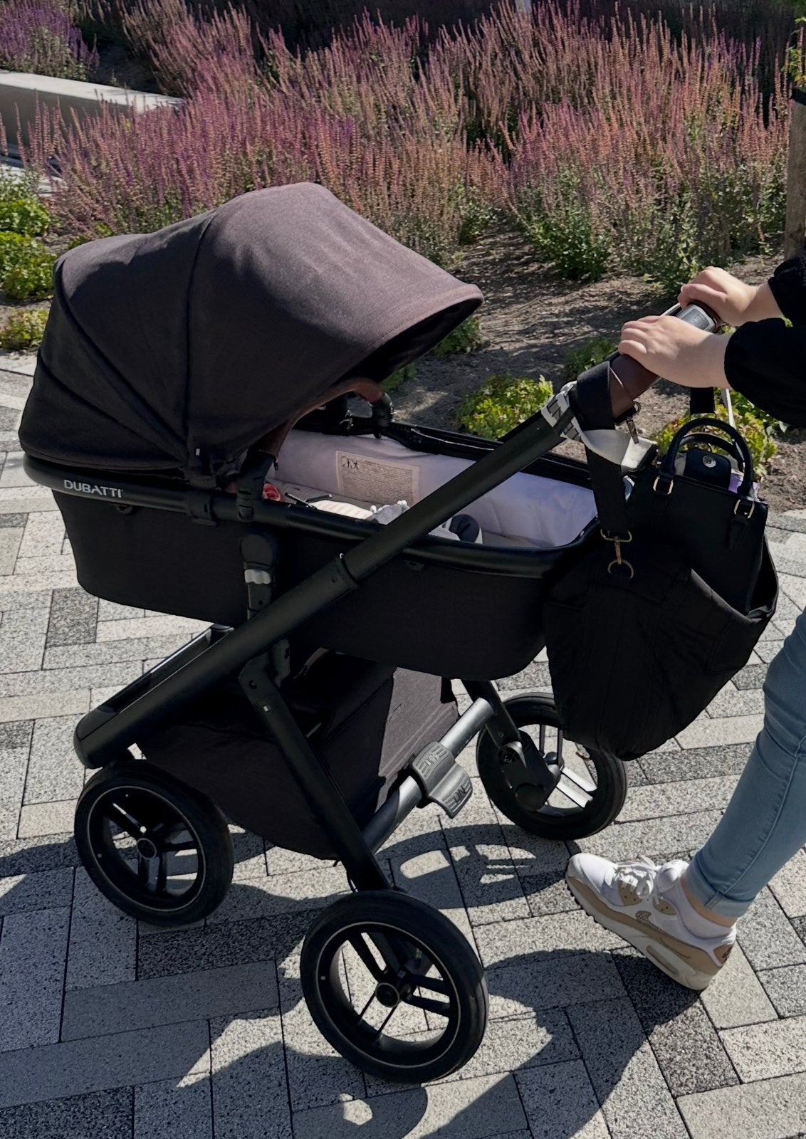 Dubatti one E3 kinderwagen met reiswieg en accessoires, Gebruikt, Combiwagen, Verstelbare duwstang, Ophalen
