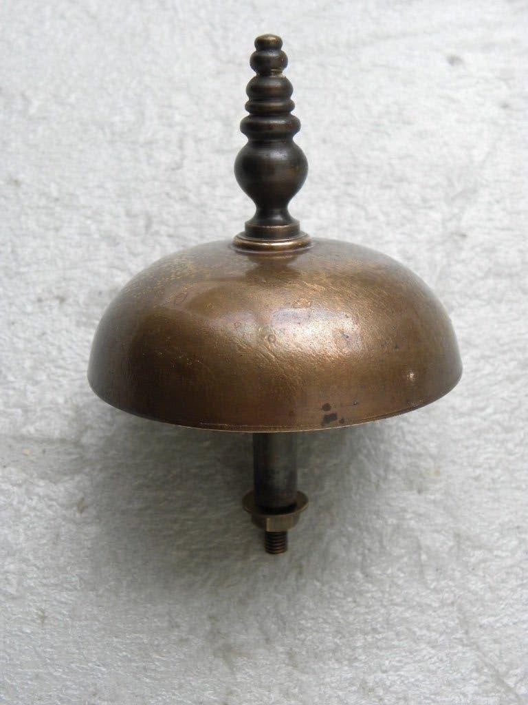 Bronzen bel met standaard en sierknop, Antiek en Kunst, Ophalen of Verzenden
