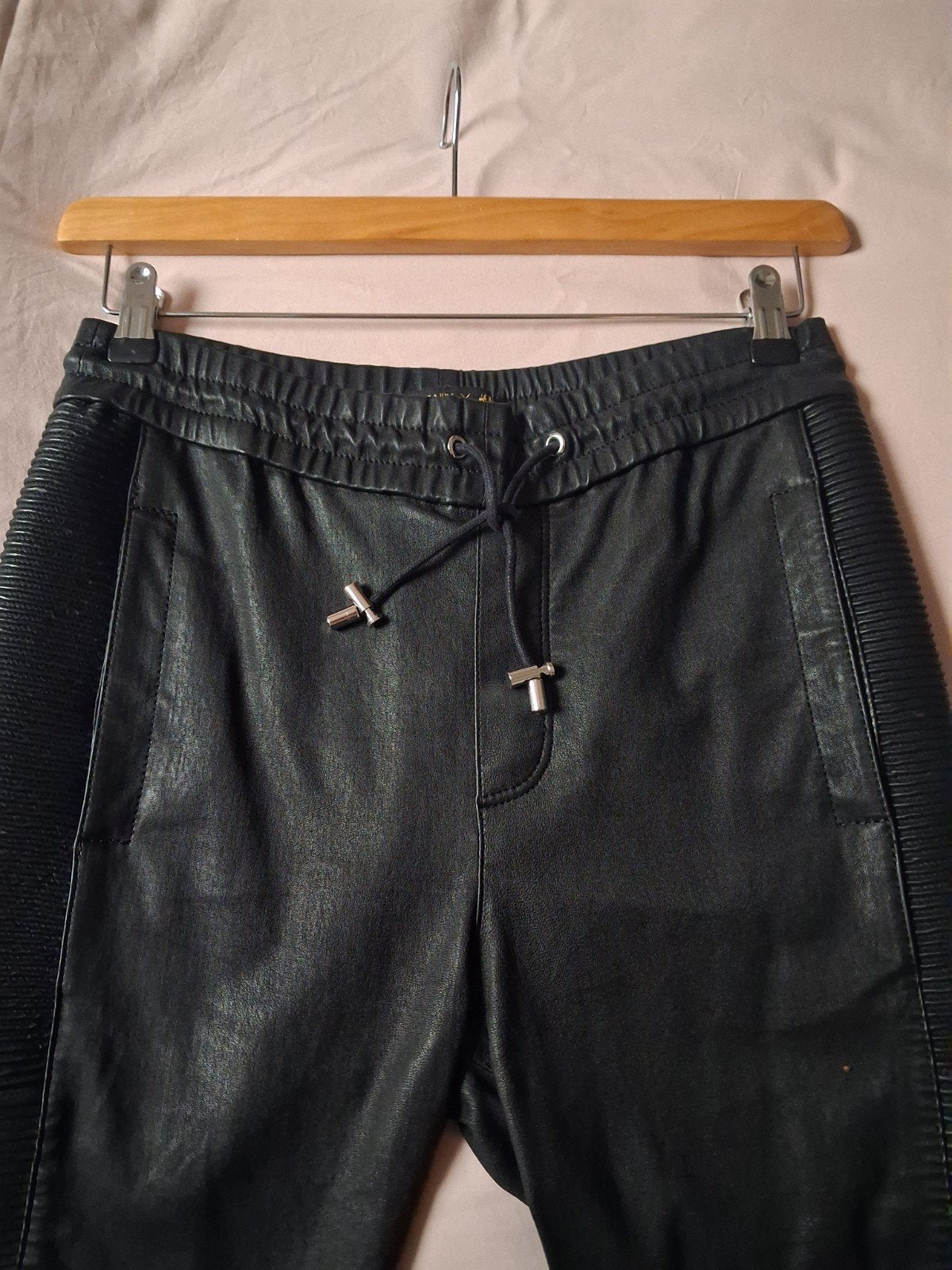 Balmain x HM maat S leren broek zgan, Balmain, Zwart, Ophalen of Verzenden, Zo goed als nieuw