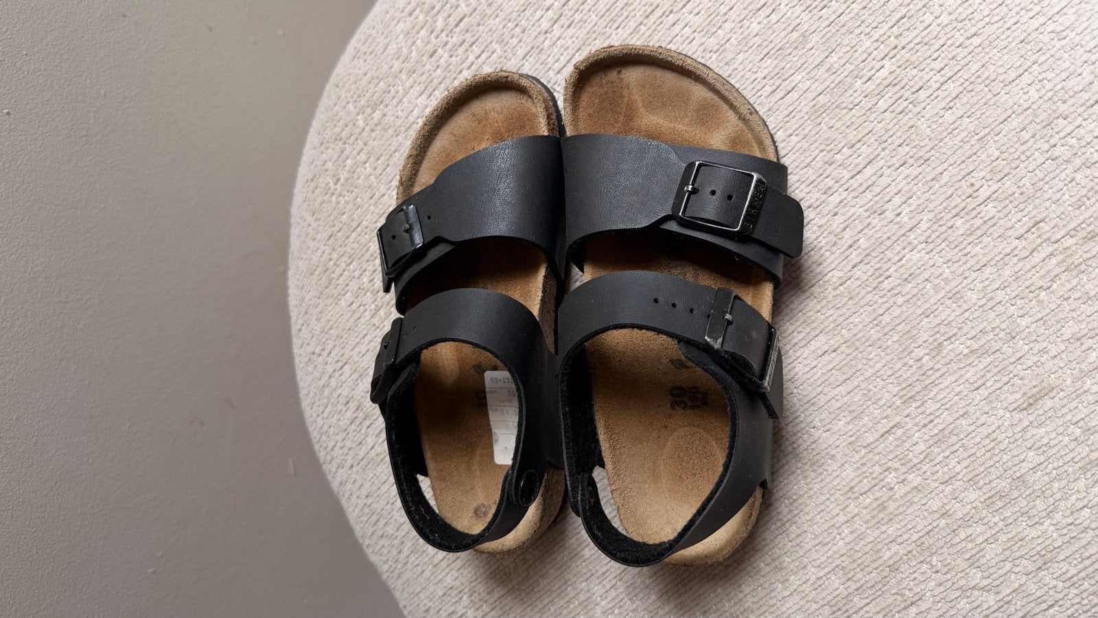 Birkenstocks zwarte leren sandalen maat 30, Ophalen of Verzenden, Gebruikt, Jongen of Meisje, Schoenen