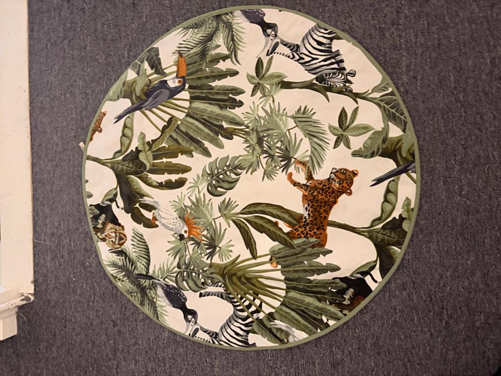Rond Jungle Vloerkleed met Dierenprint, Ophalen, Gebruikt, 100 tot 150 cm, Rond