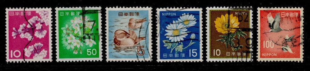 6 postzegels Japan gebruikt (PZ 24), Ophalen of Verzenden, Gestempeld, Oost-Azië