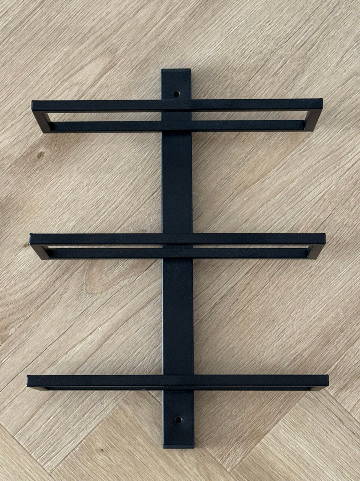 Wijnrek voor 3 flessen - Zwart metaal, Ophalen of Verzenden, Zo goed als nieuw, Metaal, Minder dan 5 flessen