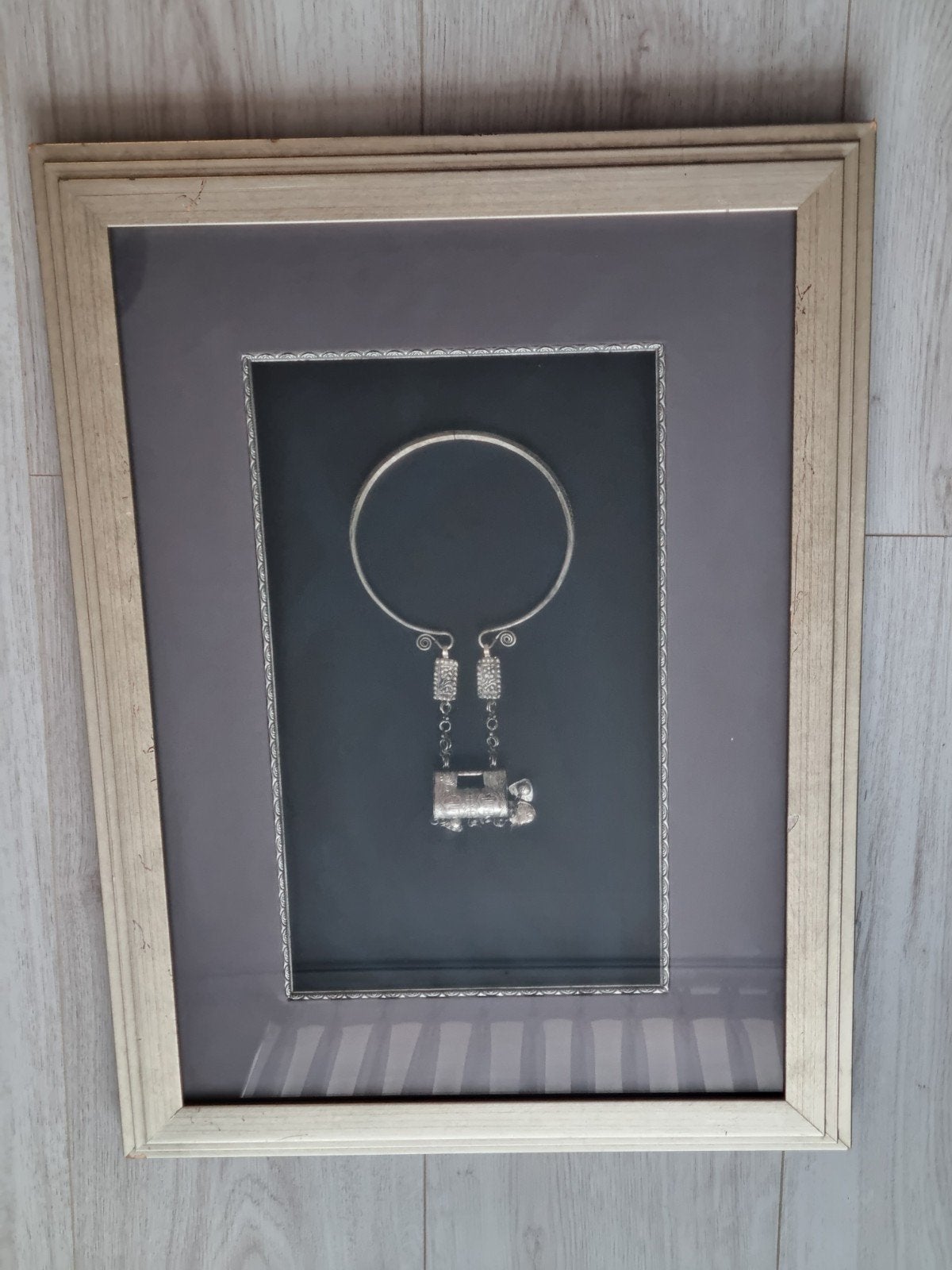 Ingelijste traditionele Hmong zilveren torque ketting, Ophalen of Verzenden, Metaal