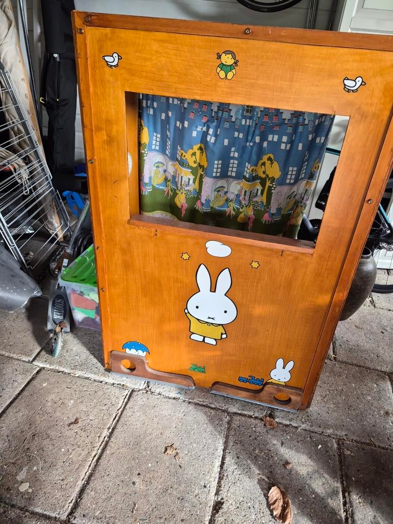 Houten poppenkast met handpoppen - Nijntje thema, Ophalen, Gebruikt, Overige typen