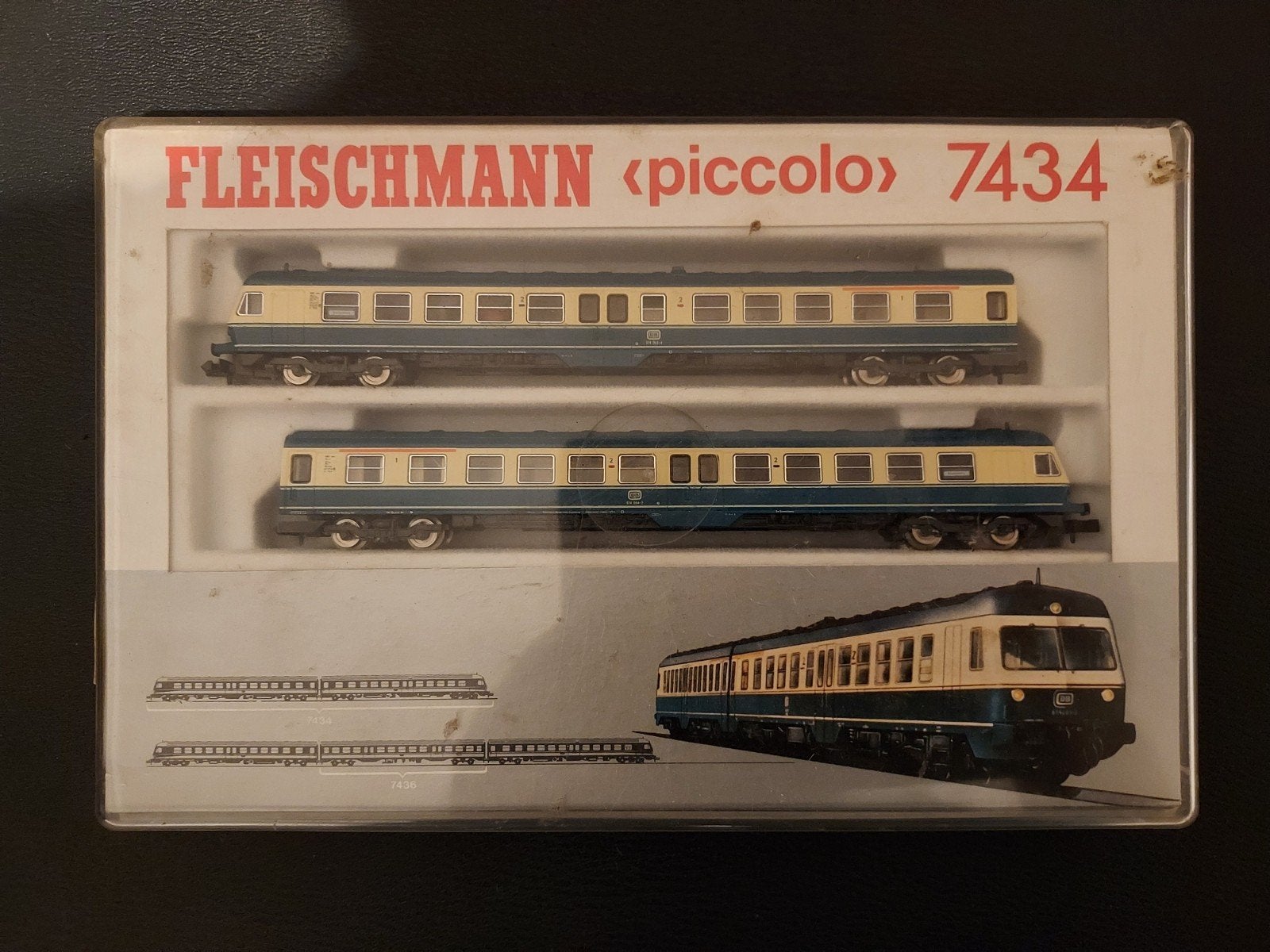 Fleischmann 7434 N-spoor dieseltrein met verlichting, Gelijkstroom, Fleischmann, Ophalen of Verzenden, Gebruikt